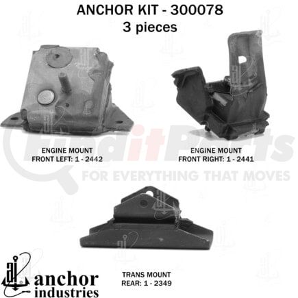 Anchor Motor Mounts 300078 ENGINE MNT KIT