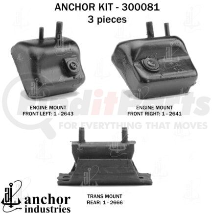 Anchor Motor Mounts 300081 ENGINE MNT KIT