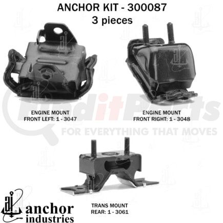 Anchor Motor Mounts 300087 ENGINE MNT KIT