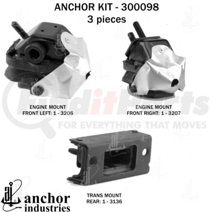 Anchor Motor Mounts 300098 ENGINE MNT KIT