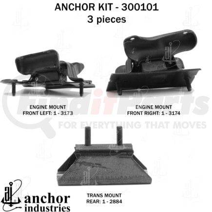 Anchor Motor Mounts 300101 ENGINE MNT KIT