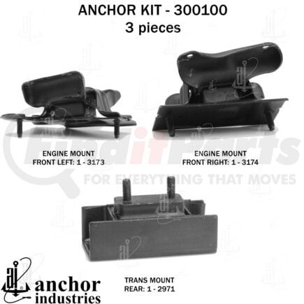 Anchor Motor Mounts 300100 ENGINE MNT KIT