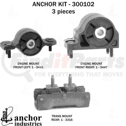 Anchor Motor Mounts 300102 ENGINE MNT KIT
