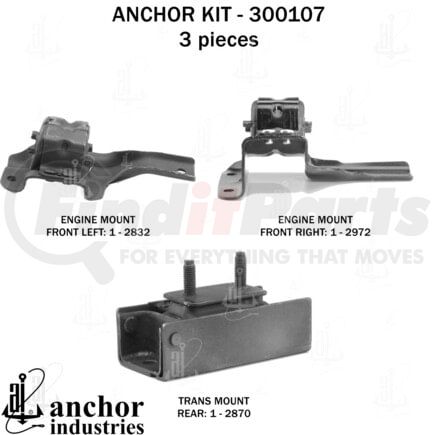 Anchor Motor Mounts 300107 ENGINE MNT KIT