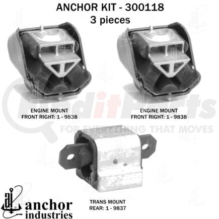 Anchor Motor Mounts 300118 ENGINE MNT KIT