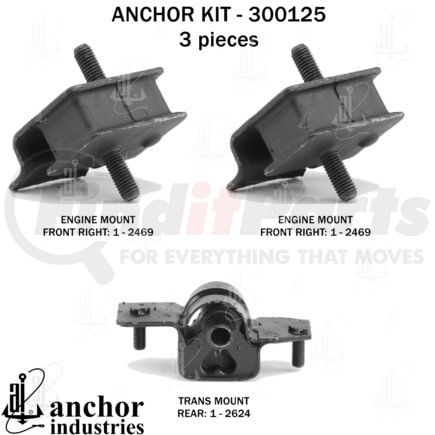 Anchor Motor Mounts 300125 ENGINE MNT KIT