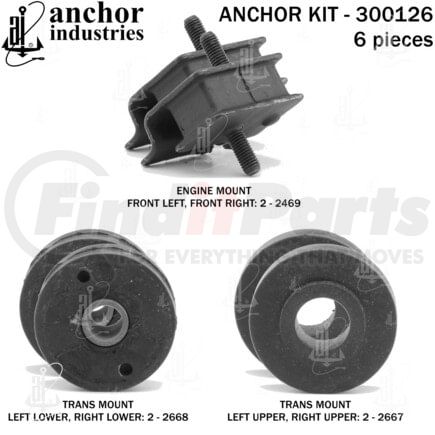 Anchor Motor Mounts 300126 ENGINE MNT KIT