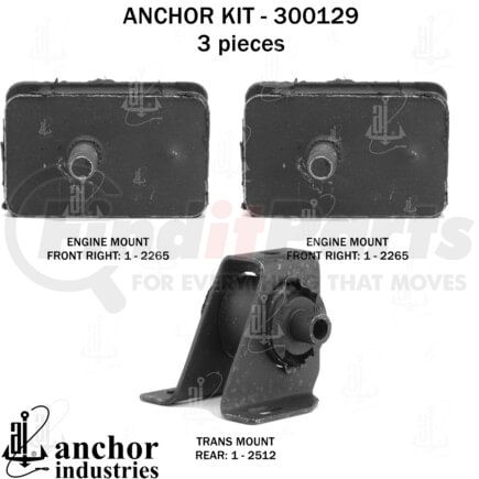 Anchor Motor Mounts 300129 ENGINE MNT KIT