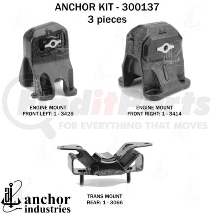 Anchor Motor Mounts 300137 ENGINE MNT KIT