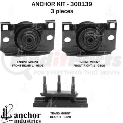 Anchor Motor Mounts 300139 ENGINE MNT KIT
