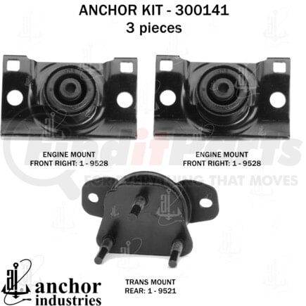 Anchor Motor Mounts 300141 ENGINE MNT KIT