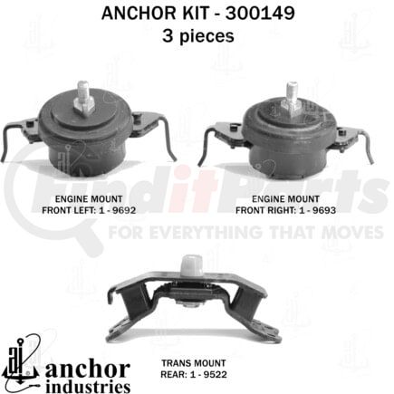 Anchor Motor Mounts 300149 ENGINE MNT KIT