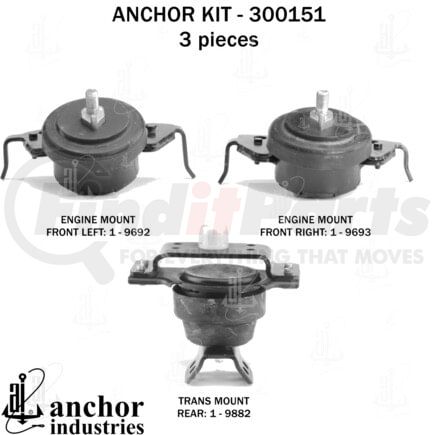 Anchor Motor Mounts 300151 ENGINE MNT KIT