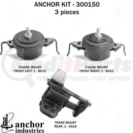 Anchor Motor Mounts 300150 ENGINE MNT KIT
