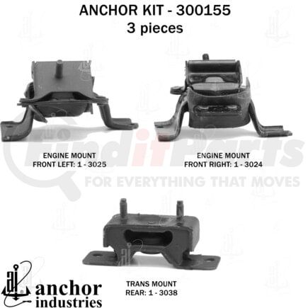 Anchor Motor Mounts 300155 ENGINE MNT KIT