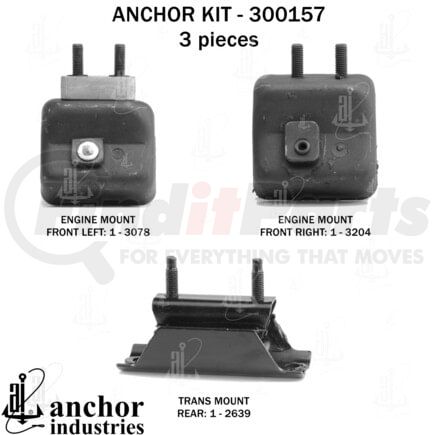 Anchor Motor Mounts 300157 ENGINE MNT KIT