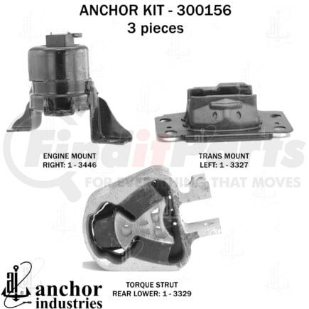 Anchor Motor Mounts 300156 ENGINE MNT KIT