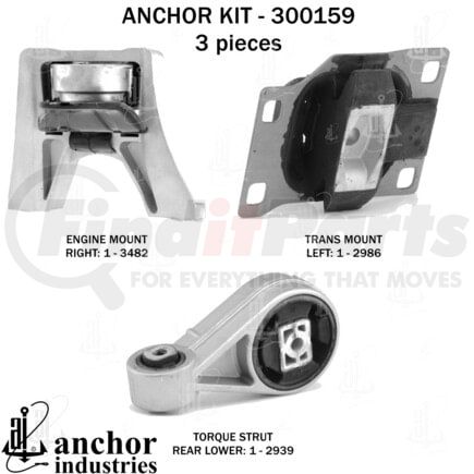 Anchor Motor Mounts 300159 ENGINE MNT KIT