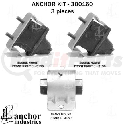 Anchor Motor Mounts 300160 ENGINE MNT KIT