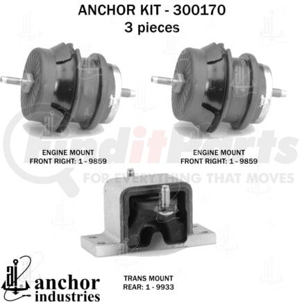 Anchor Motor Mounts 300170 ENGINE MNT KIT