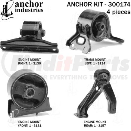 Anchor Motor Mounts 300174 Engine Mount Kit - Jeep Compass 07-17, Patriot 07-17, Mits Outlander 08-13