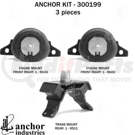 Anchor Motor Mounts 300199 ENGINE MNT KIT