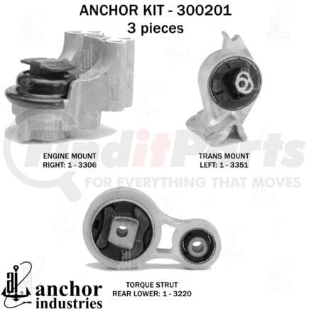 Anchor Motor Mounts 300201 ENGINE MNT KIT
