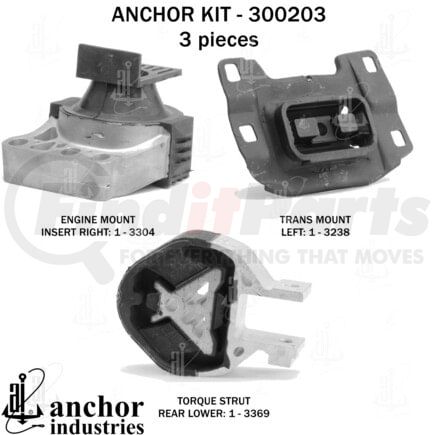Anchor Motor Mounts 300203 ENGINE MNT KIT