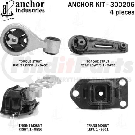 Anchor Motor Mounts 300206 ENGINE MNT KIT