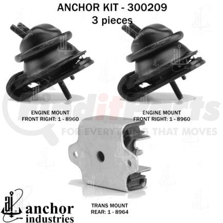Anchor Motor Mounts 300209 ENGINE MNT KIT