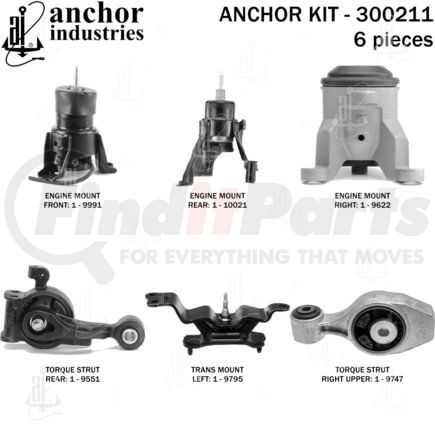 Anchor Motor Mounts 300211 ENGINE MNT KIT