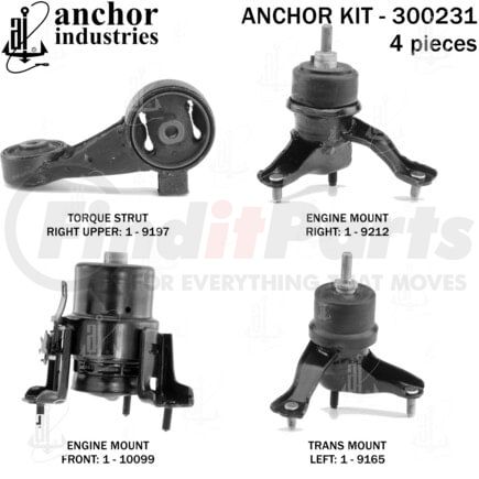 Anchor Motor Mounts 300231 ENGINE MNT KIT