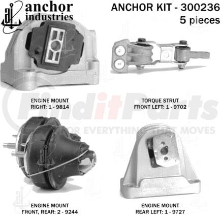 Anchor Motor Mounts 300236 ENGINE MNT KIT