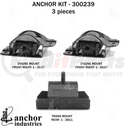 Anchor Motor Mounts 300239 ENGINE MNT KIT