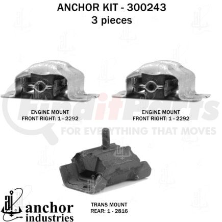 Anchor Motor Mounts 300243 ENGINE MNT KIT