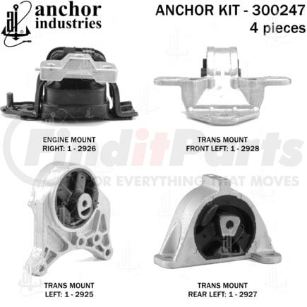 Anchor Motor Mounts 300247 ENGINE MNT KIT