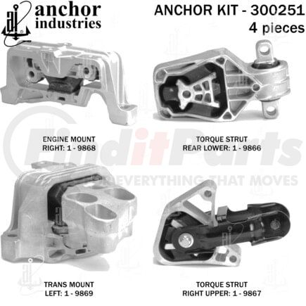 Anchor Motor Mounts 300251 ENGINE MNT KIT