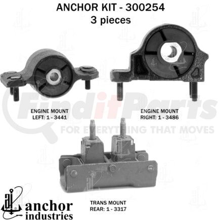 Anchor Motor Mounts 300254 ENGINE MNT KIT