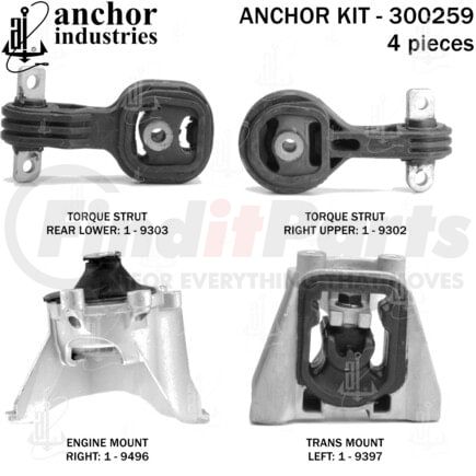 Anchor Motor Mounts 300259 ENGINE MNT KIT