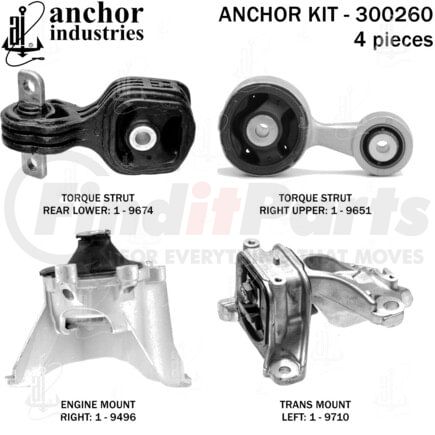 Anchor Motor Mounts 300260 ENGINE MNT KIT