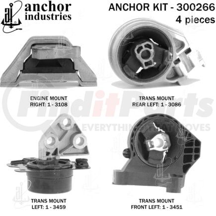 Anchor Motor Mounts 300266 ENGINE MNT KIT