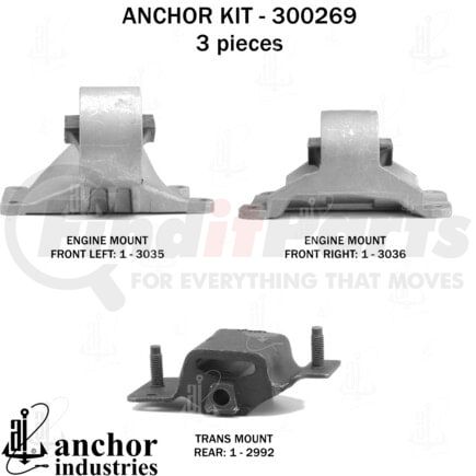 Anchor Motor Mounts 300269 ENGINE MNT KIT