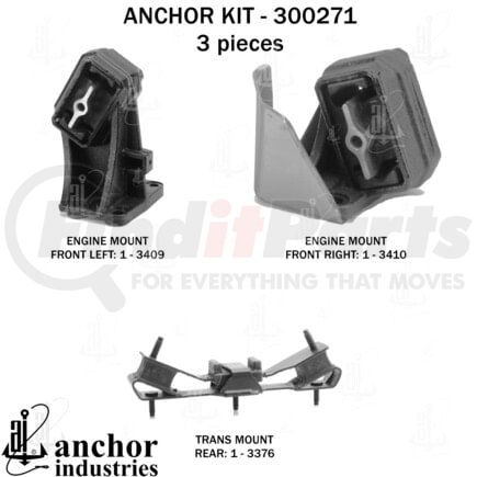 Anchor Motor Mounts 300271 ENGINE MNT KIT