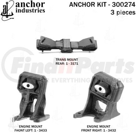 Anchor Motor Mounts 300274 ENGINE MNT KIT