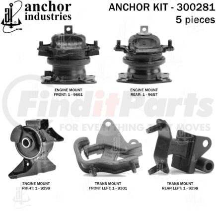 Anchor Motor Mounts 300281 ENGINE MNT KIT