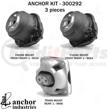 Anchor Motor Mounts 300292 ENGINE MNT KIT