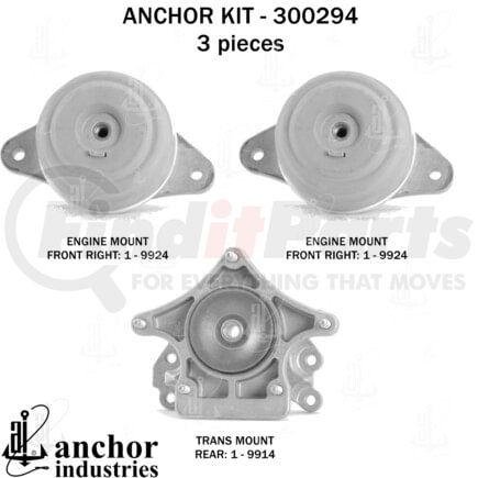 Anchor Motor Mounts 300294 ENGINE MNT KIT