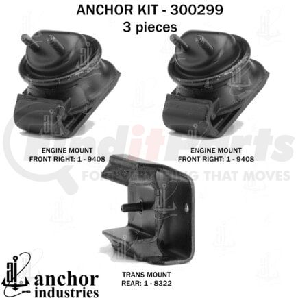 Anchor Motor Mounts 300299 ENGINE MNT KIT