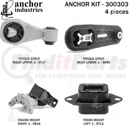 Anchor Motor Mounts 300303 ENGINE MNT KIT