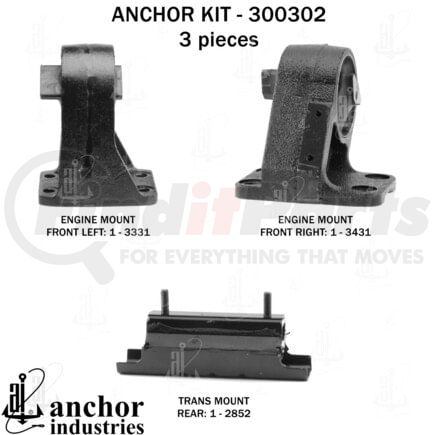 Anchor Motor Mounts 300302 ENGINE MNT KIT